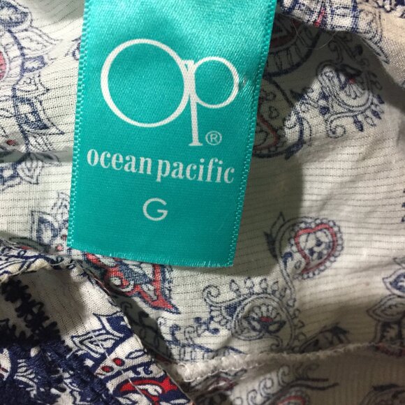 OCEAN PACIFIC EMBROIDERED V-NECK PRINT BLOUSES SIZE L - Picture 8 of 8